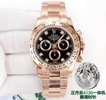 Rolex Daytona 4130 Movement 40mm Black on Rose Gold Green On YG Watch